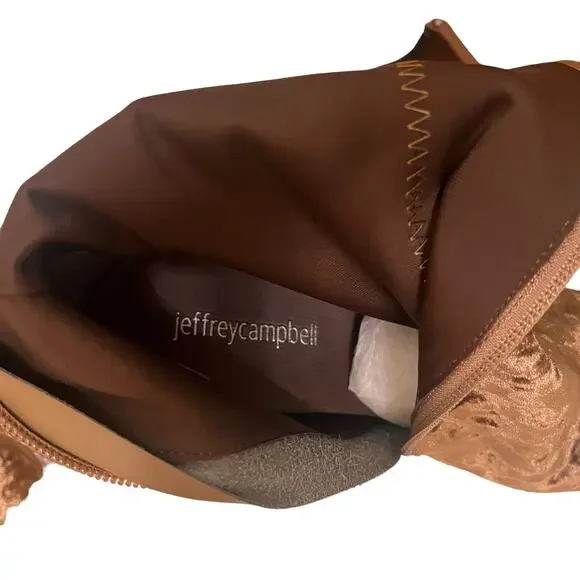 JEFFREY CAMPBELL Shego crushed velvet platform knee high boots NEW - Picture 13 of 16